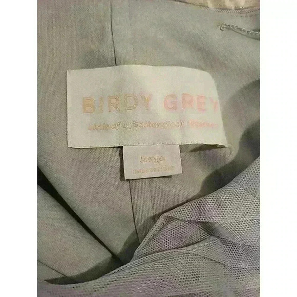 NWT Birdy Grey Christina Convertible Formal Dress L Tulle Silver Long Maxi Gown - Picture 8 of 9